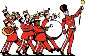 Red Music Cartoon Uniform Playing Marching Band Bands Preview