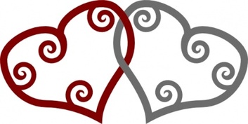 Red Silver Maori Hearts Interlinked clip art Preview