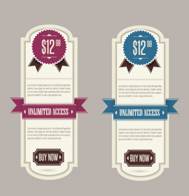 Retro Pricing Banners
