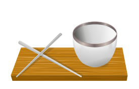Food - Rice bowl with chopsticks 