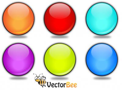 Rounded Vector Glossy Button