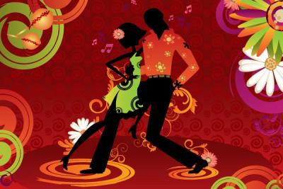 Music - Salsa Dancing Couple Vector 