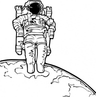 Science Outline Astronomy Lineart Astronaut Space Walk Spacewalk