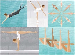 Scuba diving, skating, synchronized swimming, gymnastics, balance beam Preview