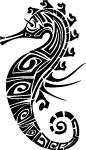 Seahorse Tribal Vector Image