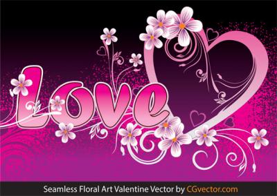 Seamless Floral Art Valentine Vector Preview