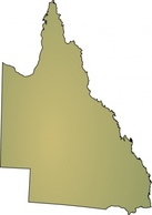 Shaded Geography Australia Map States Queensland Cartoon Blank Coastline Mapgeography Preview