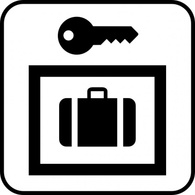 Sign Map Symbol White Road Bags Storage Hotel Keys Bathroom Exercise Safe Luggage Locker Resort ...