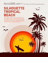 Silhouette Tropical Beach Preview
