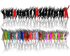 Human - Silhouettes party vector illustration 