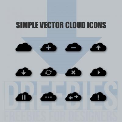 Simple Vector Cloud Icons