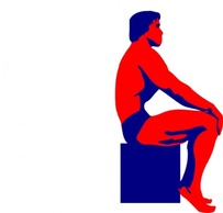 Sitting Body Builder clip art Preview