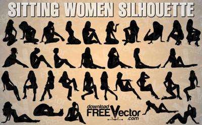 Sitting Woman Vector Preview