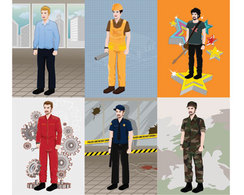 six Illustration of Professional People Preview