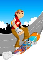 Skateboarding vector 6