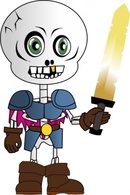 Skeleton Holding Sword clip art Preview