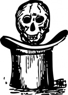 Objects - Skull Over Top Hat clip art 