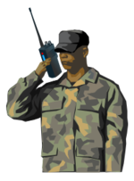 Soldier with walkie talkie radio (tall) Preview