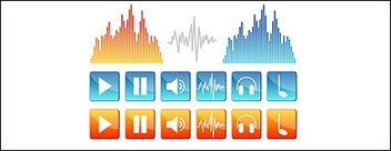 Sound elements of vector icon