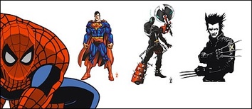 Spiderman superman cartoon film characters