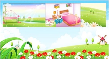 Nature - Spring, summer, room, the network vector scenery 