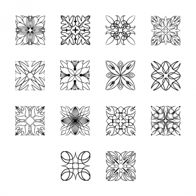 Square Ornaments Vector Pack Preview