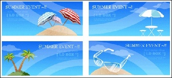 Summer beach theme of the seaside Vector icon Preview