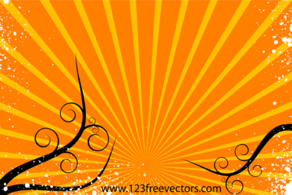 Sunburst Vector Background with Floral Preview