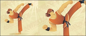 Cartoon - Taekwondo cartoon character vector 