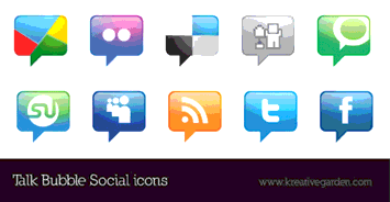 Talk Bubble Vector Social Icons Preview