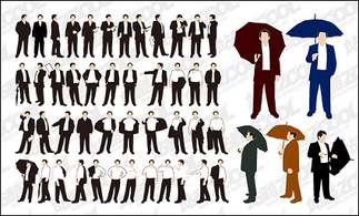 The action of various business men vector material Preview
