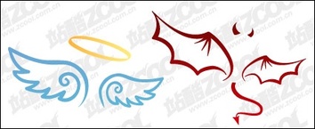 The devil and angel wings vector material