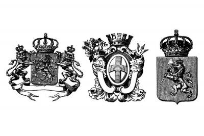 Ornaments - Three Heraldry Crests Vector 