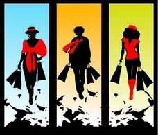 Three women silhouettes with packages Preview