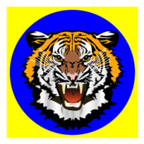 Tiger blue on yellow