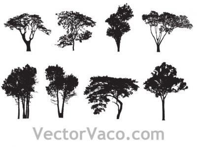 Tree Silhouette Vectors Preview
