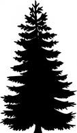 Holiday & Seasonal - Tree Silhouettes clip art 