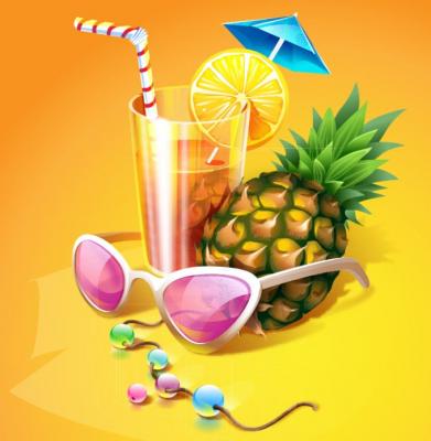 Tropical cocktail illustration Preview