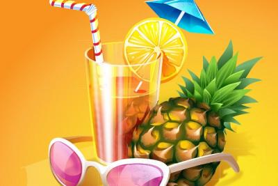 Tropical Cocktail Vector Preview
