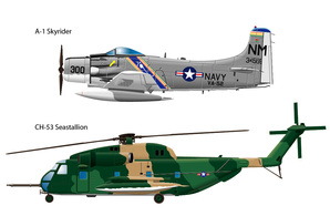 Two side views of 60's Vietnam airplanes Preview