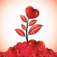 Valentine Days – Leafs with Heart Vector Preview