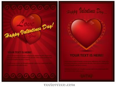 Valentine's Day Card Vector Preview