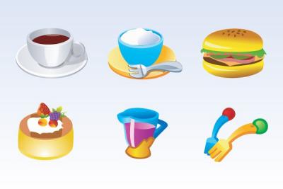 Abstract - Various Food Items Vector 