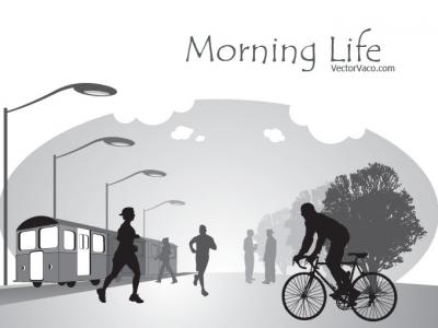 Vection Illustration of Morning Life
