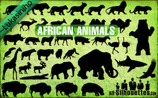 Vector African Animals Silhouettes Preview