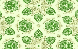 Backgrounds - Vector Green Seamless Floral Ornament 