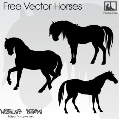 Vector horse silhouettes