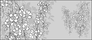 Vector line drawing of flowers-43(Sakura) Preview