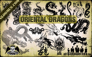 Vector Oriental Dragons Preview
