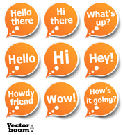 Vector Pack – Greeting Bubble Stickers Preview